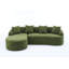 Canapé modulaire en L en éponge à compression complète avec méridienne incurvée, canapé modulaire en chenille-570765484