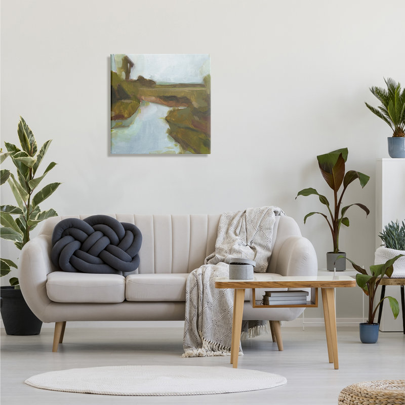 Paysage flou du ruisseau Country, H 24 po x l 24 po, Toile tendue