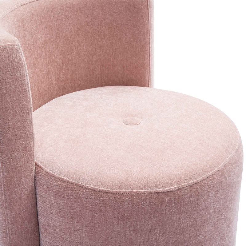 Fauteuil de bureau Daggett, Rose, Velours