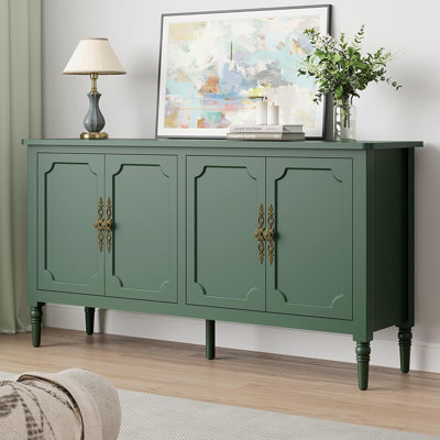 Buffet moderne avec poignées sculptées, vert