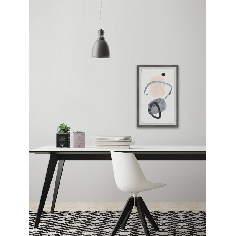 Black Over Pink Sketches - Single Picture Frame Painting, 30 cm H x 20 cm W