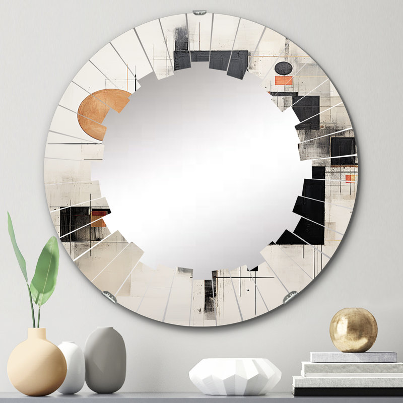 Riesco - Miroir mural moderne rond, 24 po x 24 po