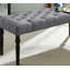 Banc de salle à manger touffeté à pieds tournés, gris