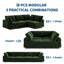 Canapé 3 places Modern Comfort pour salon – Canapé rembourré avec structure en bois robuste – Mobilier élégant – Siège spacieux – Vert foncé-684012050