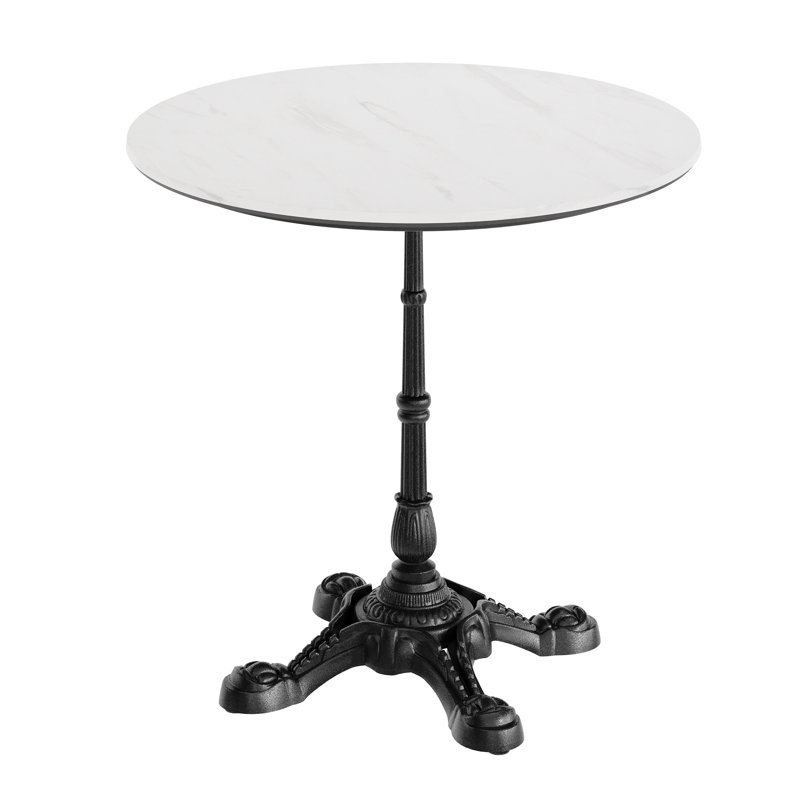 Commercial All-Weather HPL Tabletop With Bistro Base, 29.75"H x 31.25"L x 31.25"W, White