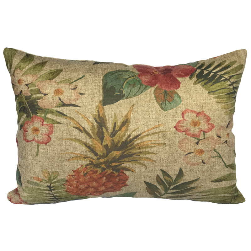 Floral Linen Reversible Throw Pillow