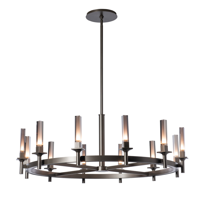 Windsor Chandelier, Oil Rubbed Bronze, 12, Plated Smoke Glass
