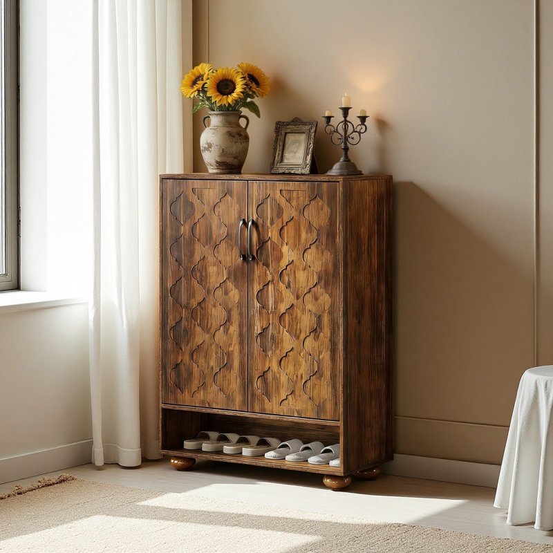 Armoire à chaussures de style naturel, armoire de rangement