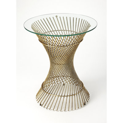 Marylin Glass Top Pedestal End Table