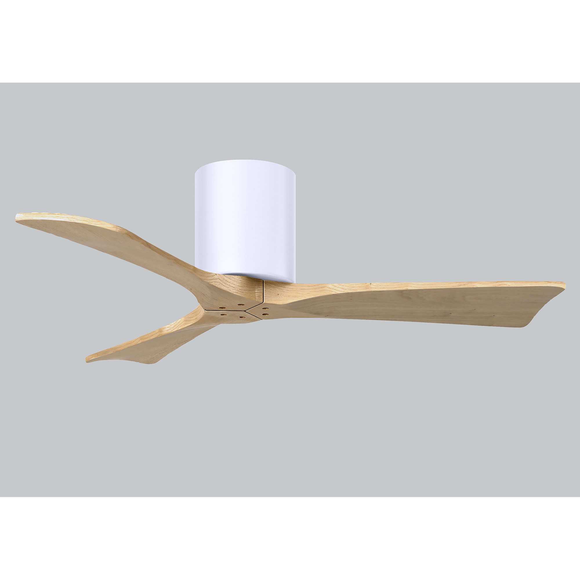 Olivier 3 Blade Ceiling Fan, Light Maple Tone, 42", Gloss White
