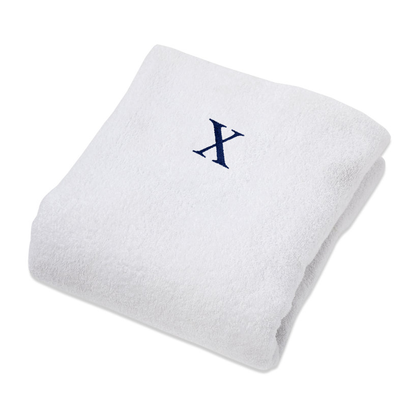 100% Combed Cotton Terry Monogrammed Patio Chaise Lounge Chair Cover, X
