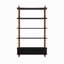 Bibliothèque avec bibliothèque et bibliothèque en bois de 74,4 pouces de hauteur, étagères et tiroirs de rangement noirs à 5 niveaux, tablettes modernes autoportantes en placage de bois massif, salon, salle d'étude, cuisine