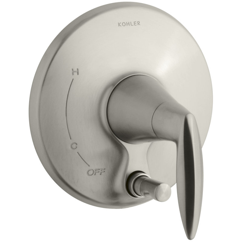 Alteo Valve Trim with Push-Button Diverter, Valve Not Included, Nickel brossé éclatant