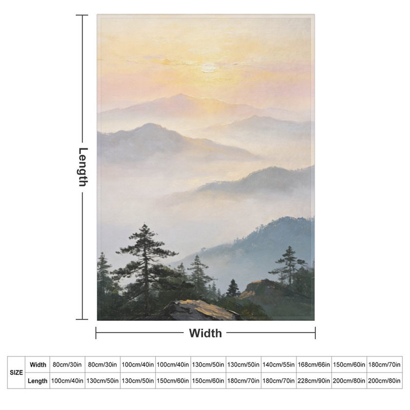 Jeté en flanelle Misty Pine Sunrise Luxury, 40 po x 50 po