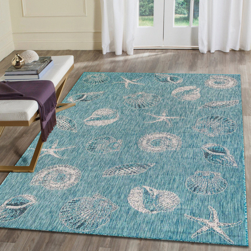 Saldanha Machine Woven Indoor / Outdoor Area Rug , Rectangle 6'6" x 9'4"