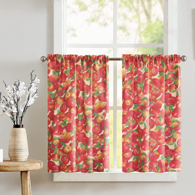 Cotton Blend Floral Tailored Cafe Curtain