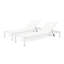 Chaise longue réglable réglable en blanc avec filet à circulation d'air et roues mobiles, de 2 à 2 sièges perméables à l'air