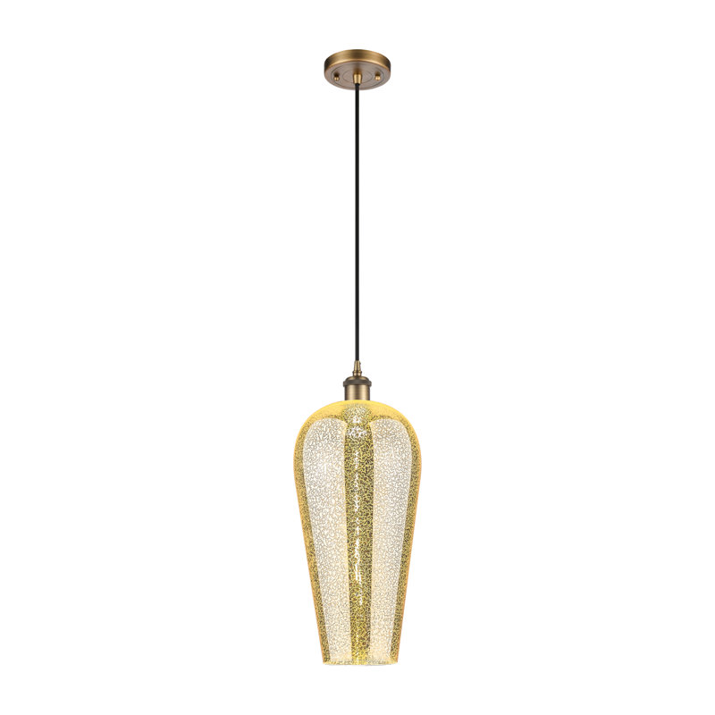 Mini-luminaire suspendu 1 lumière Ballston - Amiina, Laiton brossé, Mercure