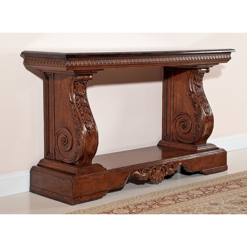 63" Solid Wood Console Table, Stained