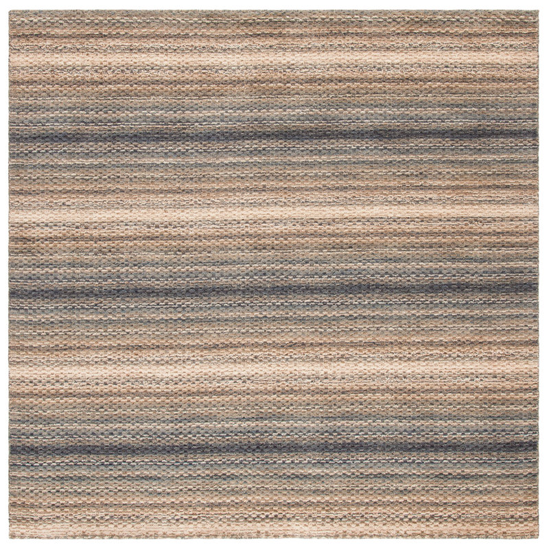 Tapis gris / brun en laine Hossain, Carré 6 pi
