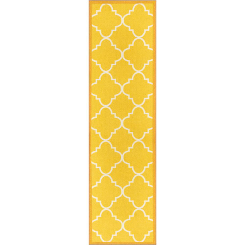 Tapis doré antidérapant Bethie, Tapis de couloir 2 pi 7 po x 9 pi 10 po