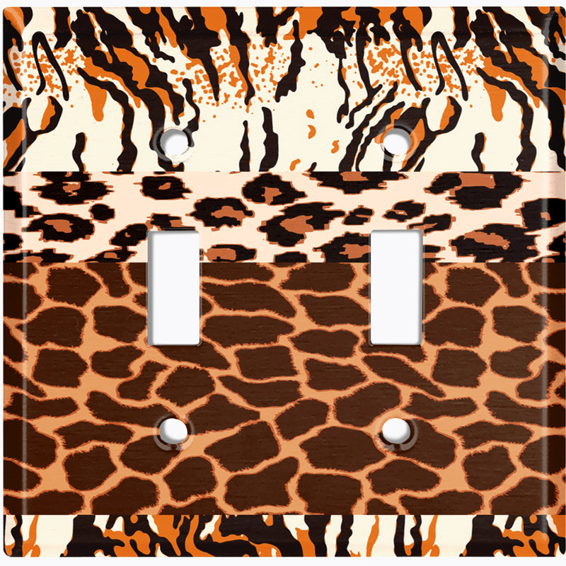 Patterned 2 - Gang Toggle Light Switch Standard Wall Plate