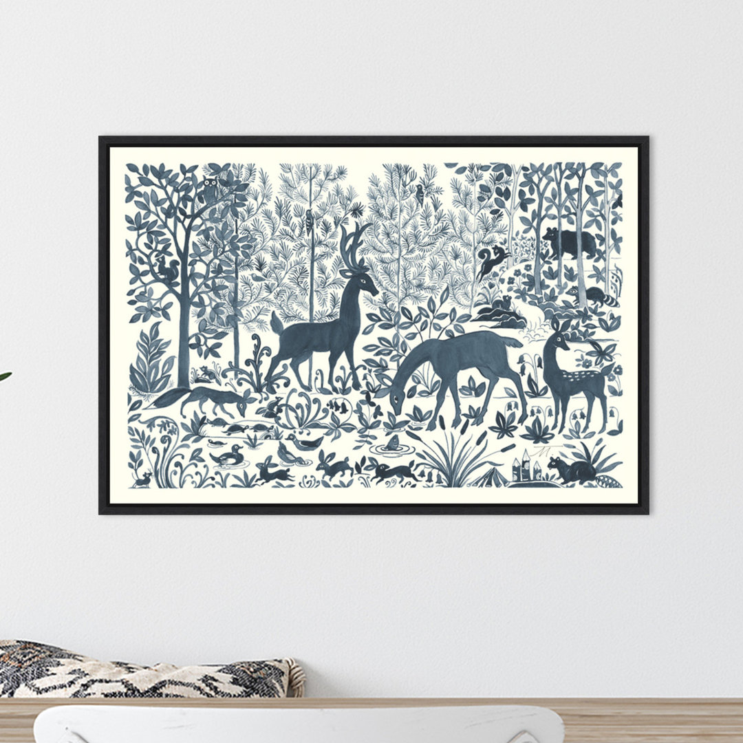 Forest Life I by Miranda Thomas - Floater Frame Graphic Art Print on Canvas Millwood Pines Frame