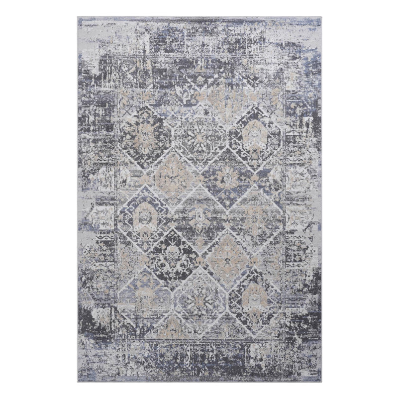 Collection Grey/Blue /Traditional Non-Shedding Living Room Bedroom Dining Home Office Stylish And Stain Resistant Area Rug