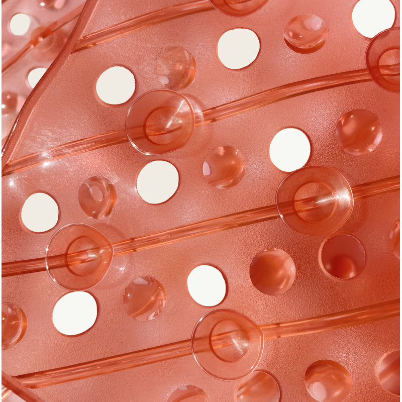 Tapis de douche à pois Aariketh, Orange