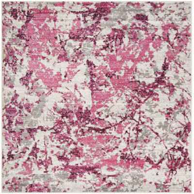 Tapis abstrait rose / ivoire Strasser