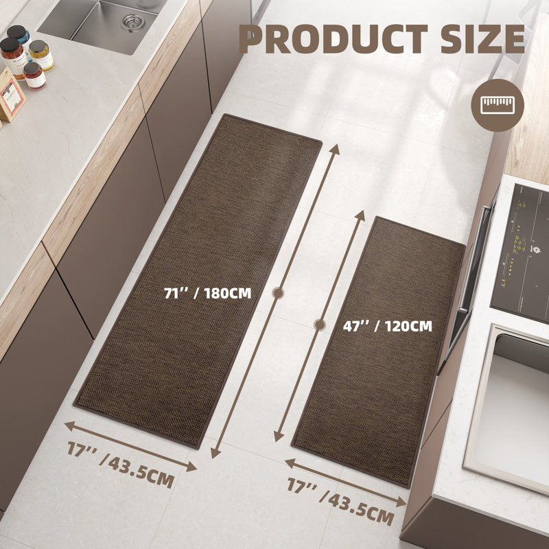 Tapis de cuisine Amesdale, Tapis de couloir 1 pi 5 po x 5 pi 11 po, Brun foncé