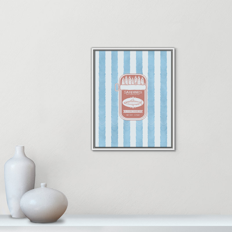 Salty Sardines Print by Marcus Prime, White Floater, 17.5'' W x 21.5'' H