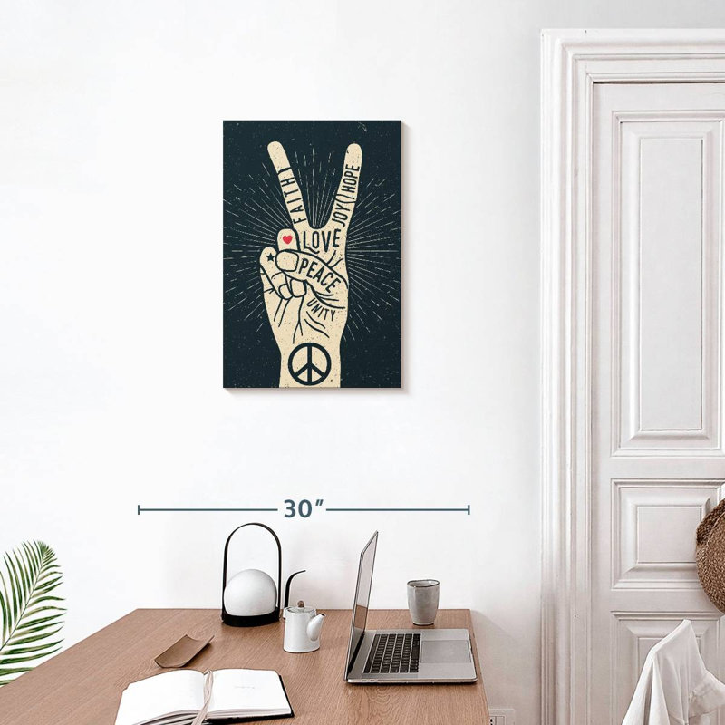 Khadjiah Peace Sign Typography, 24" H x 16" W