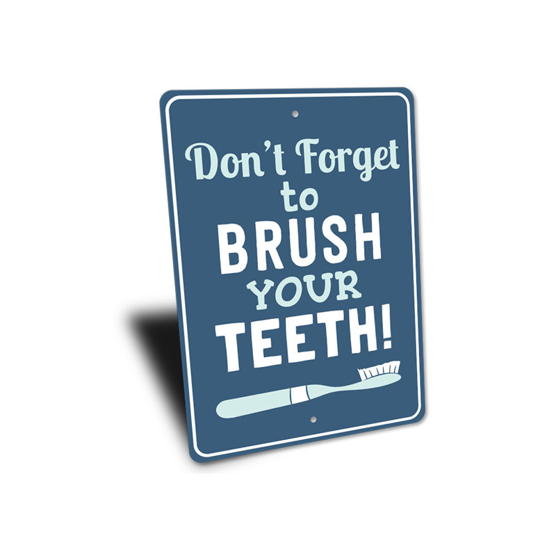 Plaque en aluminium brossant les dents, H 14 po x l 10 po x P 0,04 po