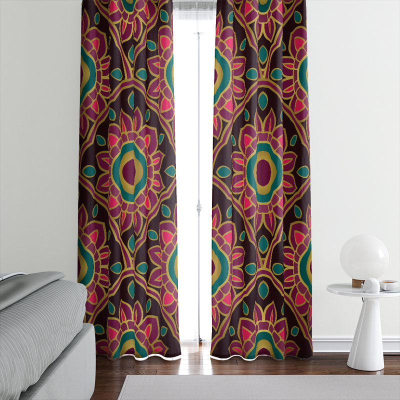Panneaux de rideaux semi-transparents à motif floral, L 40 po x L 82 po