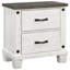Table de chevet 2 tiroirs blanche Keldrick