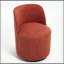 Fauteuil demi-tonneau pivotant rembourré avec coussin moelleux-131260936