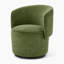 Tanard Upholstered Fabric Round Swivel Accent Armchair - Elegant Stylish Cylindrical Design-1296184709