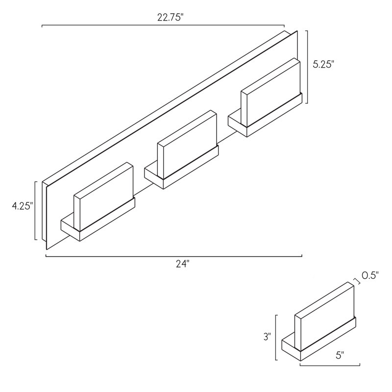 Éclairage pour salle de bain à 3 lumières DEL en bronze huilé à intensité variable Aianna