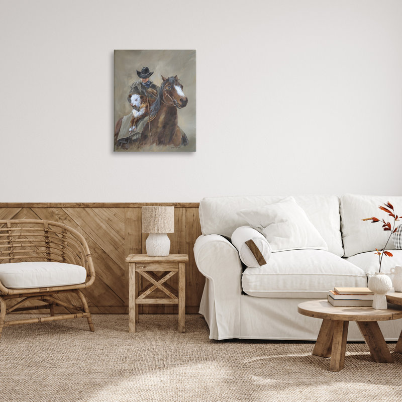 Art mural sur toile Ranch Cowboy & Western Horse par Pam Britton, H 30 po x l 24 po