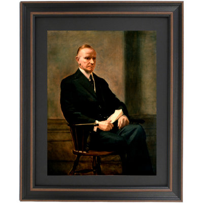 Framed Calvin Coolidge House Portrait By Charles S. Hopkinson
