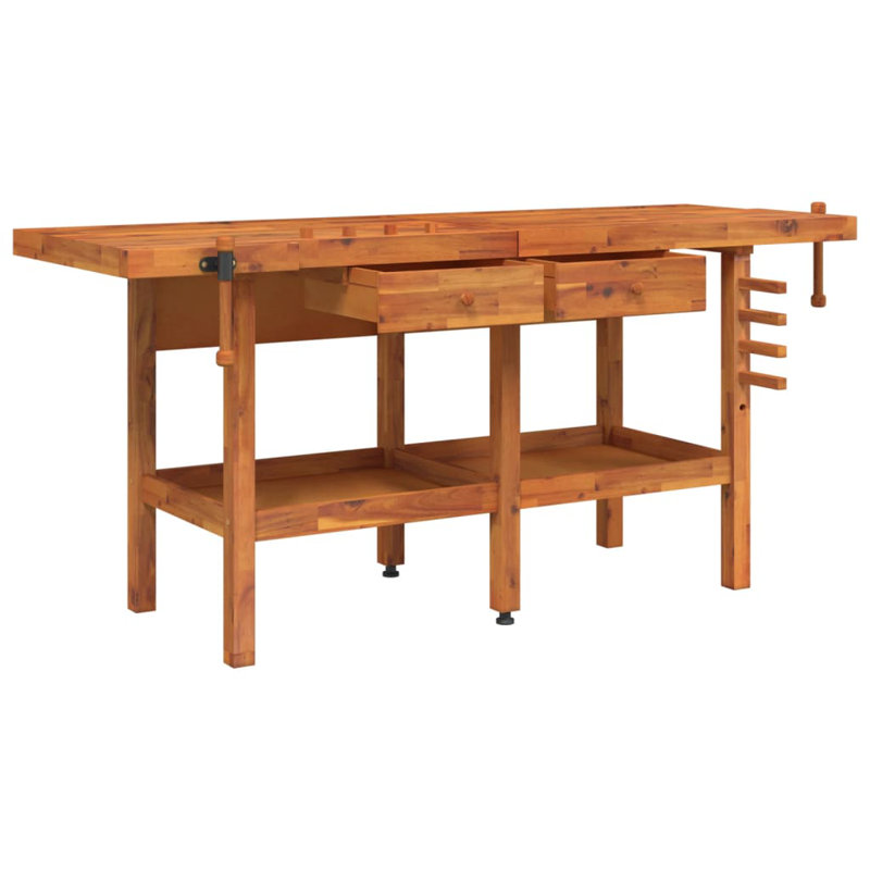 Établi à plateau en bois, H 32,7 po x l 75,6 po x P 24,4 po