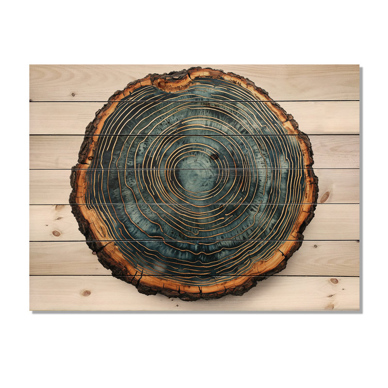 Pierre émeraude glissade sur bois Reverie I - impression sur bois d'arbre - sur bois de pin naturel
