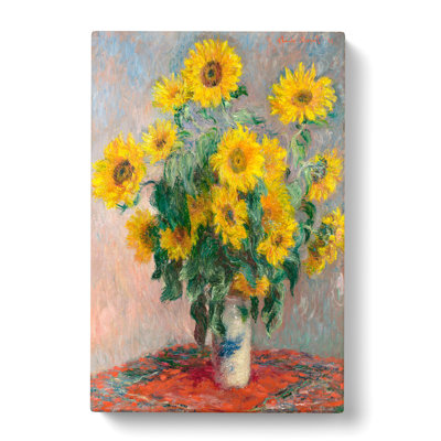 Bouquet of Sunflowers by Claude Monet - Wrapped Canvas Painting