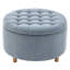 Repose-pieds rond classique capitonné avec rangement à boutons 28 po Classic-1875900314
