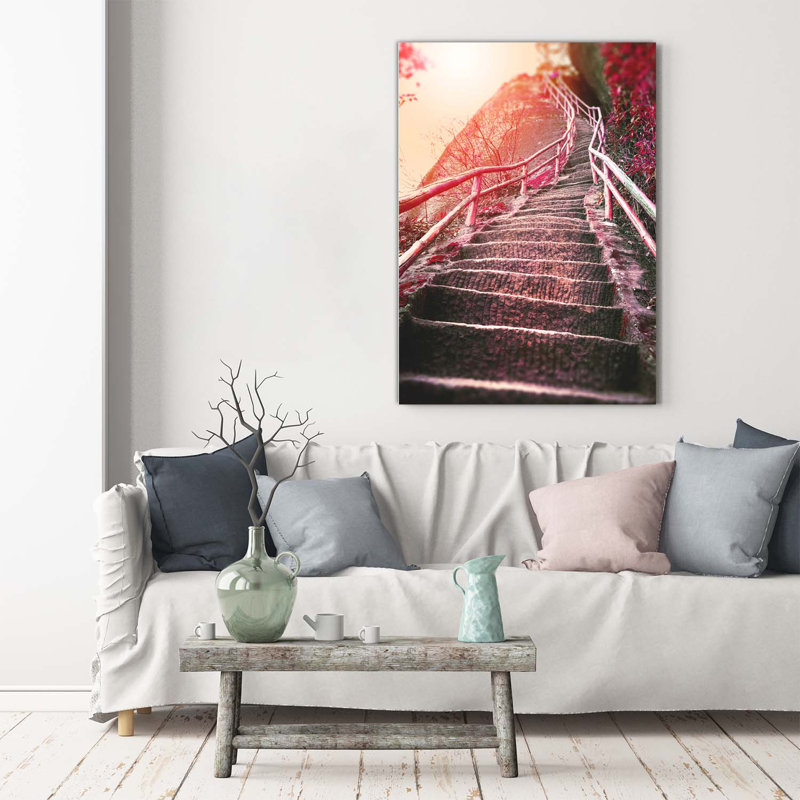 Stairs In The Mountains - Wrapped Canvas Print