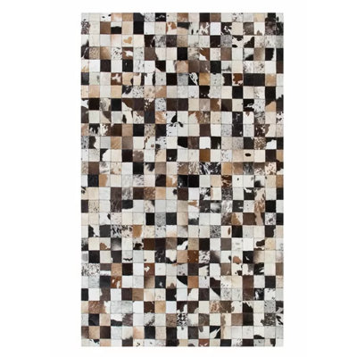 Katherine Rectangle 160 cm x 230 cm Geometric Cowhide Hand Woven Area Rug