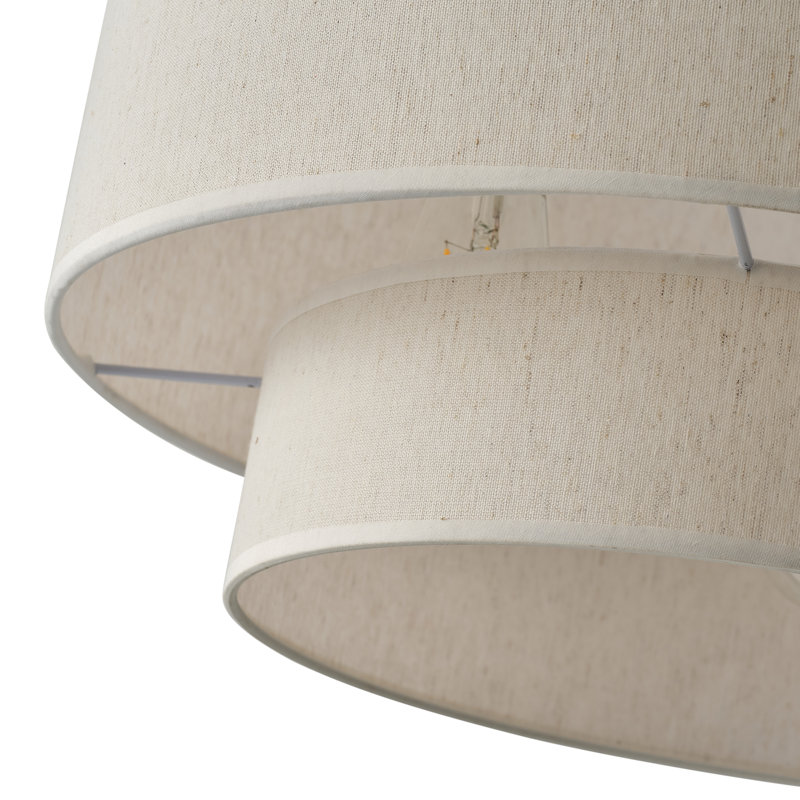 Luminaire suspendu moderne surdimensionné en abat-jour en tissu 1 lumière de 20 pouces pour la salle à manger et la chambre à coucher.
