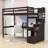 Twin Size Wooden Loft Bed With Built-In Desk And Storage-1699348006
