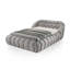 Lit tapissier en tissu de chenille gris de style contemporain accrocheur 1 pièce-790341612